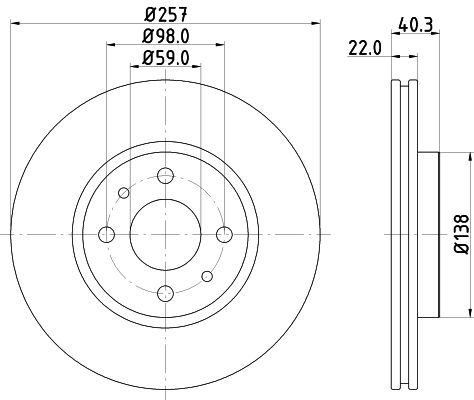 HELLA PAGID Тормозной диск 8DD 355 103-971